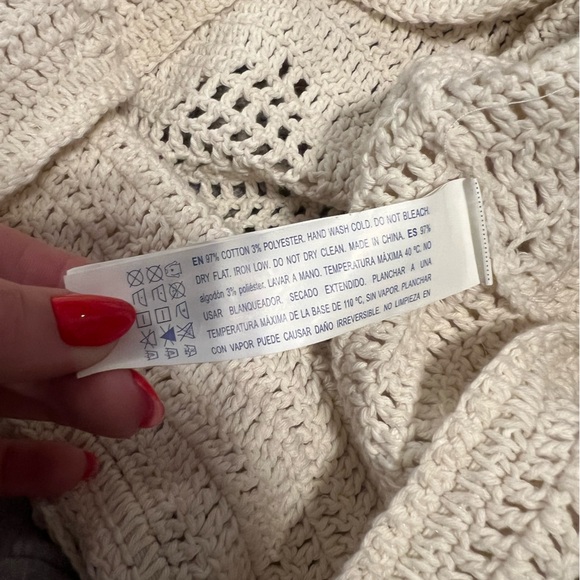 Forever 21 Cream Off White Crochet Knit Halter Cropped Top Large - Picture 5 of 8